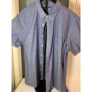 Van Heusen Studio Button Up Casual Shirt Mens XXL slim fit Short Sleeve Cotton B